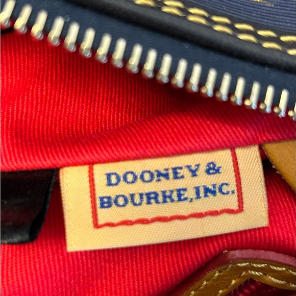 Dooney & Bourke Navy and Gold Monogram Satchel Approx. 11 x 9.5 x 4.5 - Picture 11 of 17